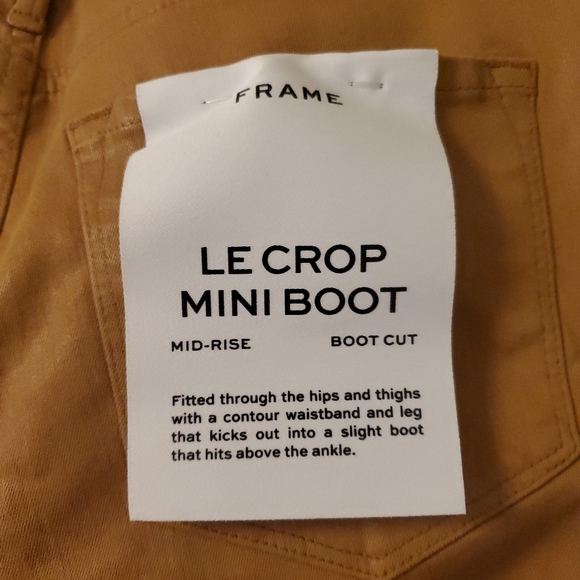 Frame Le Crop Mini Boot Cut Vicuña Tan Pant Sz 29 - Picture 10 of 10